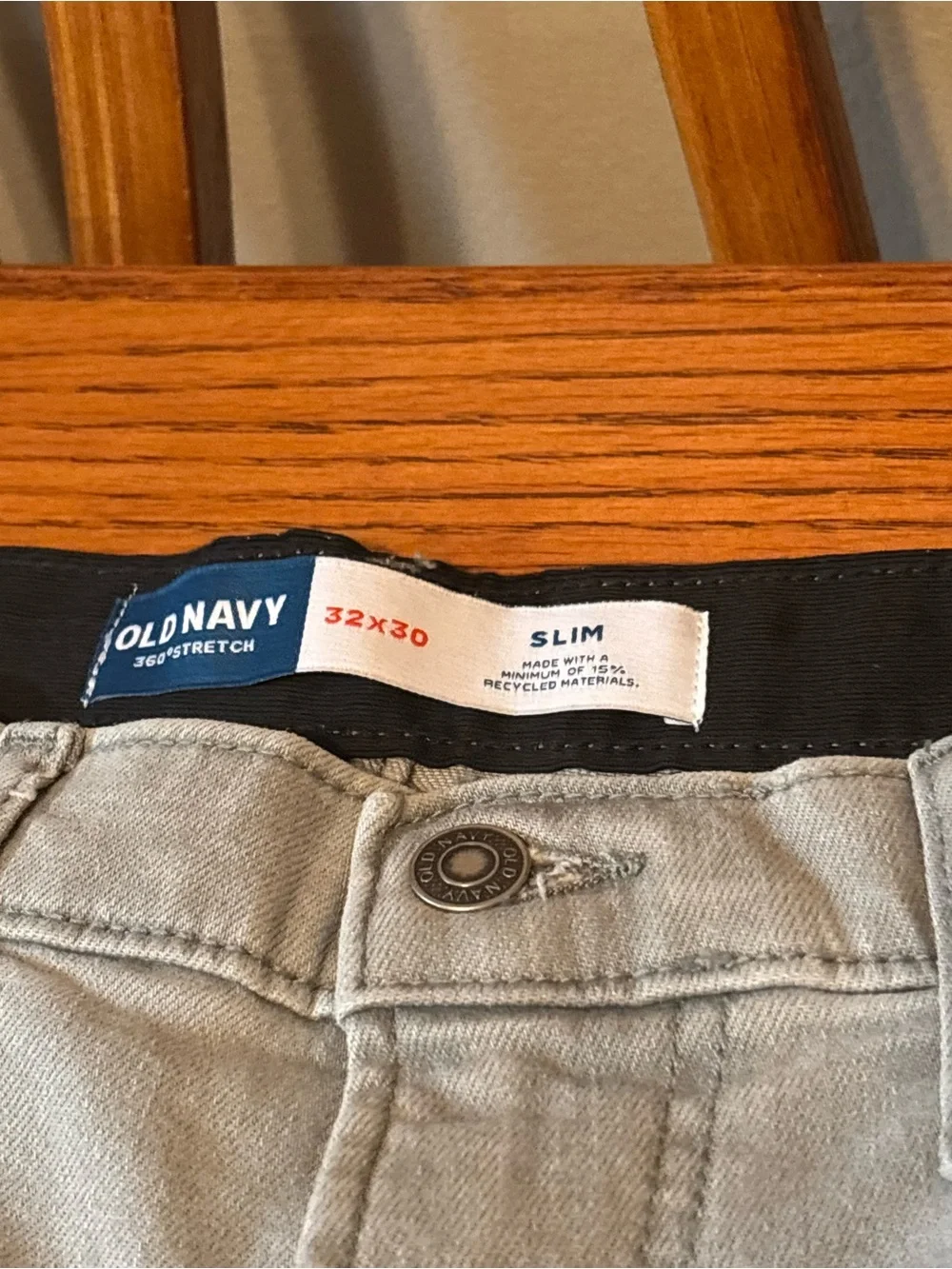 Old Navy 360 Stretch Slim Jeans Mens 32x30 Light Gray Comfort Waist Denim NWT